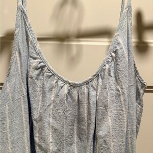 Gentle Fawn Light Blue & White Striped Linen Maxi Dress